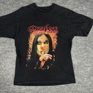 Vintage Ozzy Osbourne 2002 Tour Black T Shirt Mens Large Ozzfest Concert